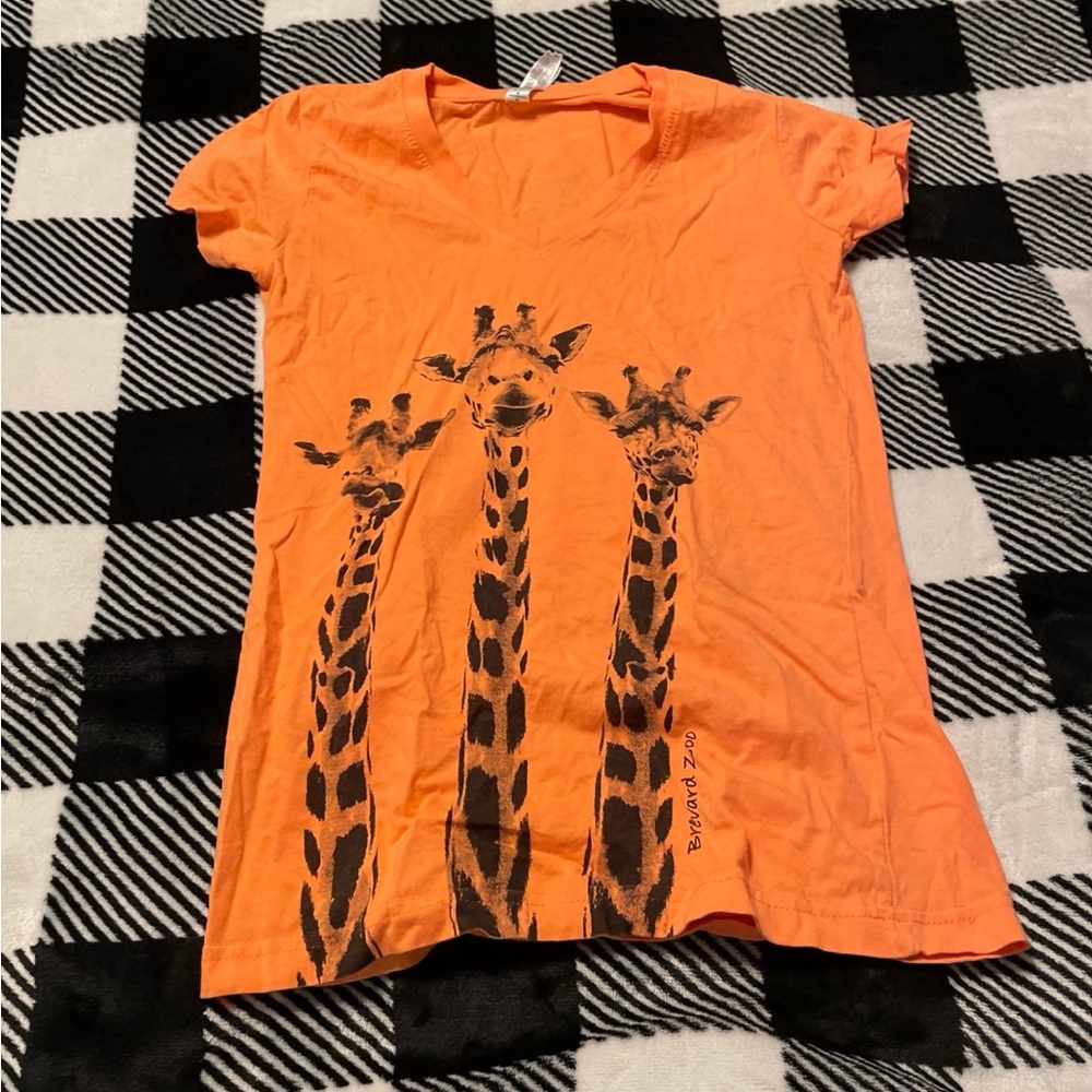 Orange Giraffe Print Women's Tee